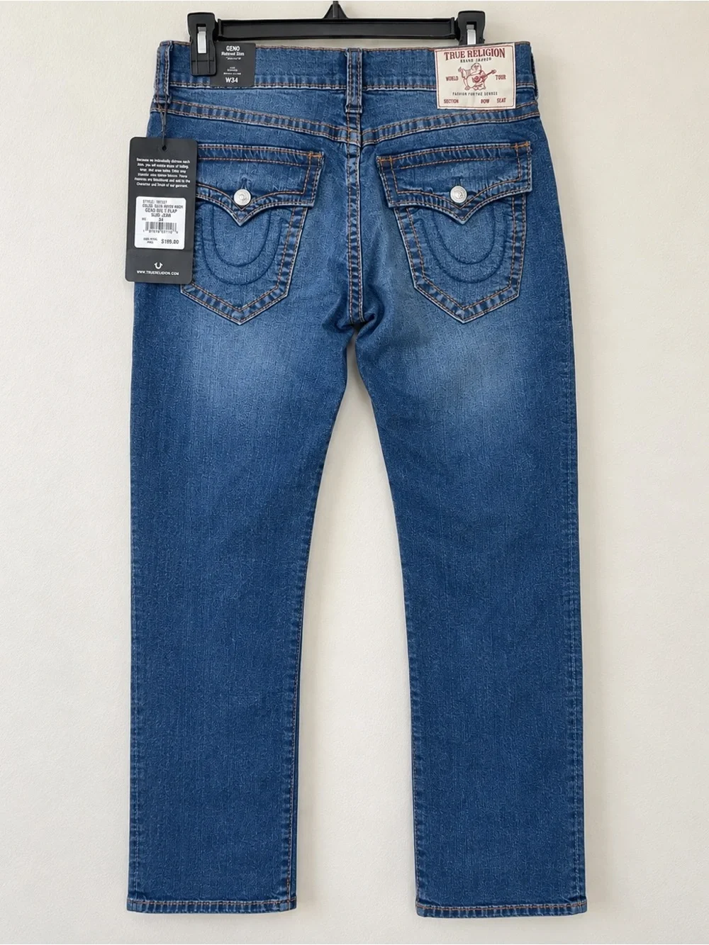 True Religion Men's Relaxed Slim Geno 34x32